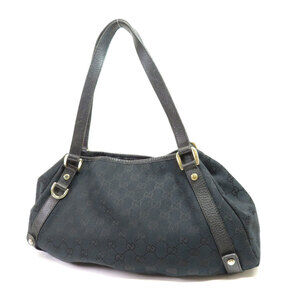 Gucci Abbey GG Black Tote monogram bag leather Monogram